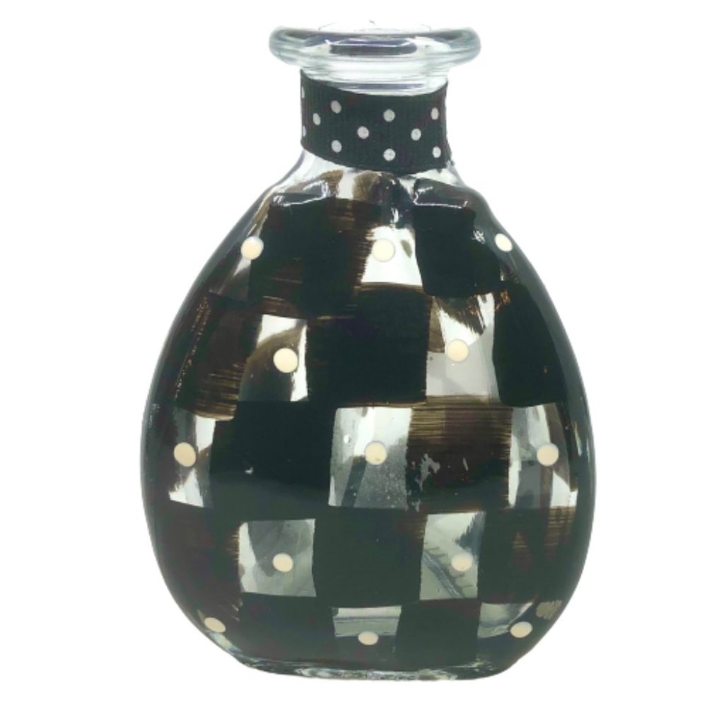 Vintage—ESTATE~ ART DECO Style Triangular Flared-Lip Glass Bottle Vase
